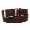 Ceinture Marron Synthétique Boucle Métallique Résistante 125 cm