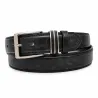 Ceinture Noire Synthétique Boucle Métallique Résistante 125 cm