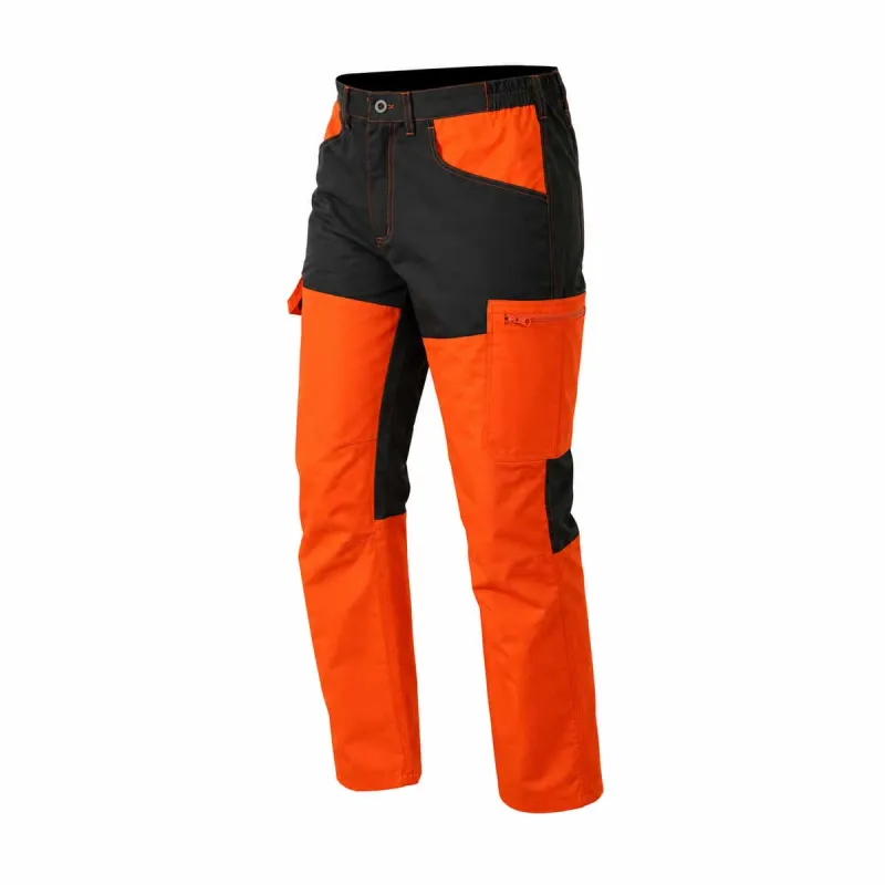 Pantalon traque enfant polyester coton orange kaki 6 à 16 ans