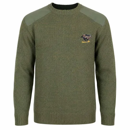 Pull col rond broderie Sanglier Taille S