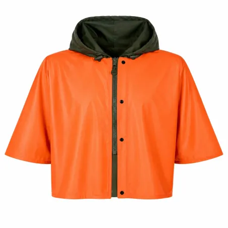 Capeline réversible polyester enduit PU kaki orange taille unique