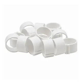 Bagues à clip éco Ø20mm par 50 pièces Blanc