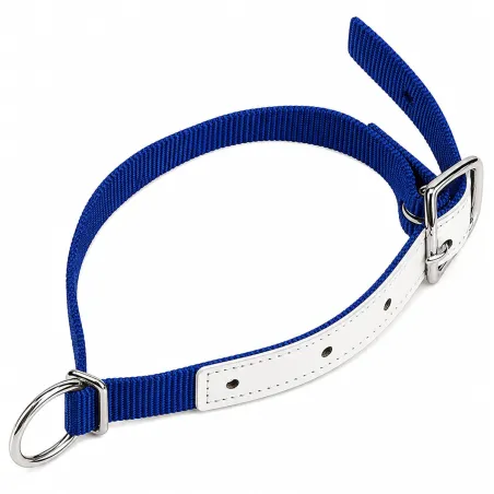 Collier moutons et chèvres nylon bleu