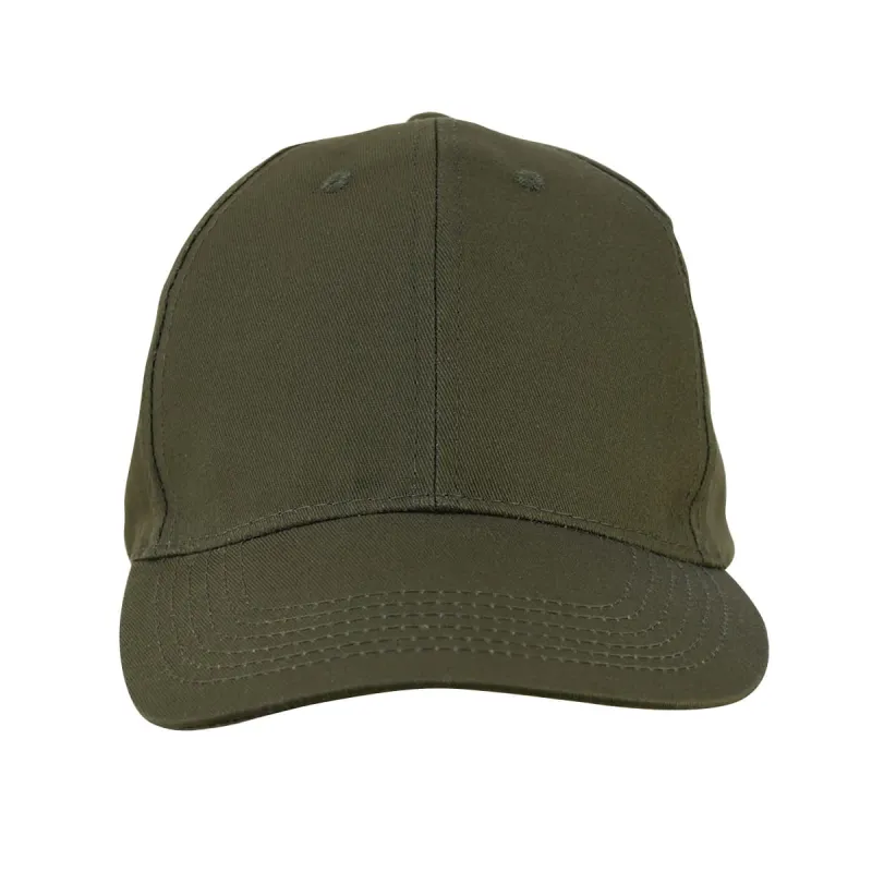 Casquette visière rigide velcro coton verte taille unique
