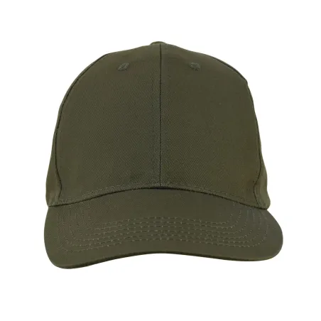 Casquette visière rigide velcro coton verte taille unique