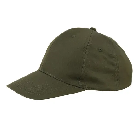 Casquette visière rigide velcro coton verte taille unique