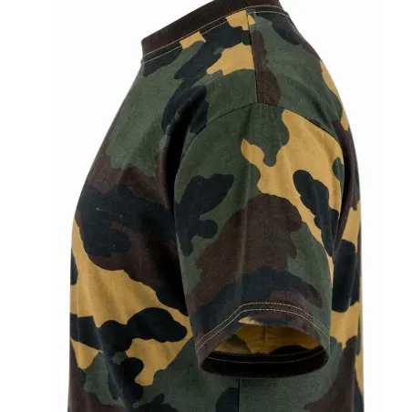T-shirt enfant double piquage 100% coton camo CE 4 à 14 ans