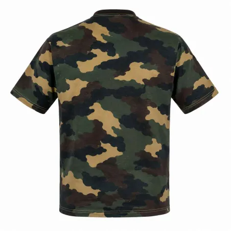 T-shirt enfant double piquage 100% coton camo CE 4 à 14 ans