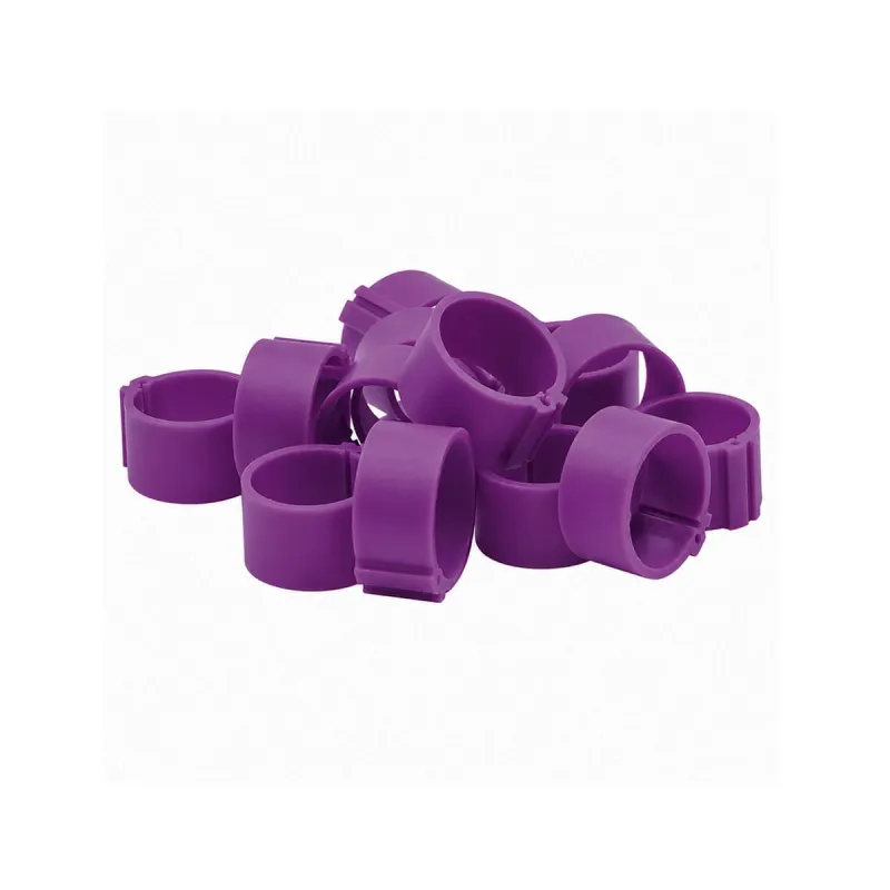 Bagues à clip éco Ø16mm par 100 pièces Mauve