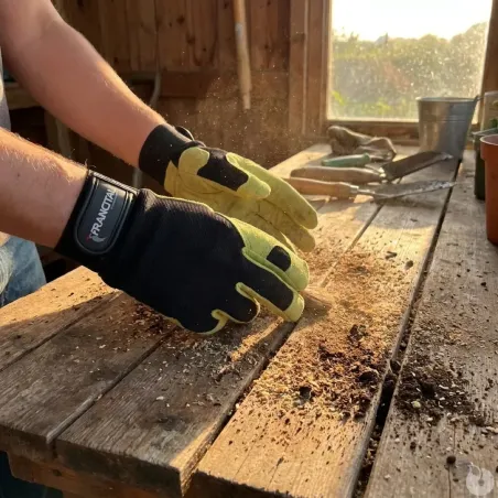 Gants de bûcheron en cuir de chèvre - Protection mécanique - Homme