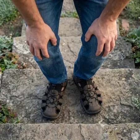 Sandales fermées homme en cuir marron - AYOKA Doul