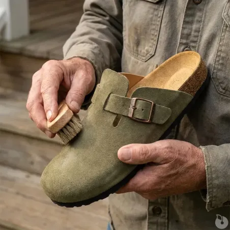 Sabots Homme AYOKA en Cuir Kaki - Modèle Soube