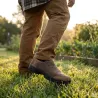 Sabots Montana cuir suédé chocolat / taupe 39 à 46