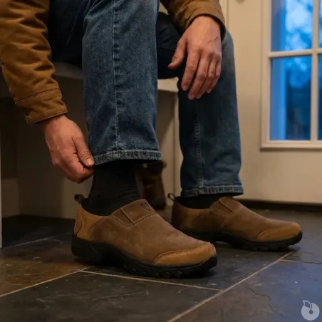 Sabots Montana cuir suédé chocolat / taupe 39 à 46