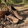 Sabots Montana cuir suédé chocolat / taupe 39 à 46