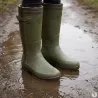 Bottes de chasse Alaska soufflet Zip caoutchouc kaki 39 à 47