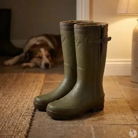 Bottes de chasse Alaska soufflet Zip caoutchouc kaki 39 à 47