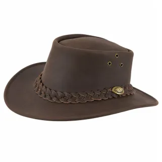 Chapeau chasse souple imperméable cuir velour marron 57 à 60