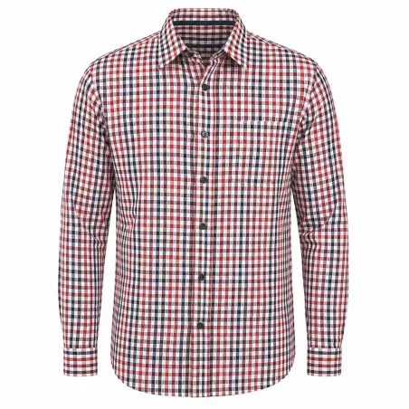 Chemise Gandja à carreaux vichy coton orange bleu M à 3XL