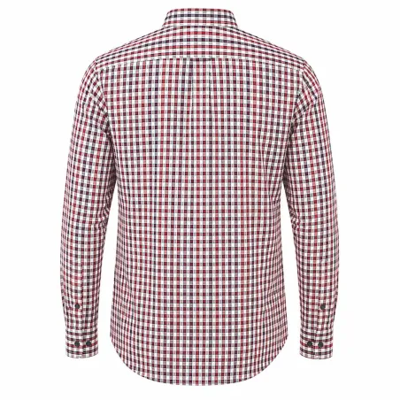 Chemise Gandja à carreaux vichy coton orange bleu M à 3XL