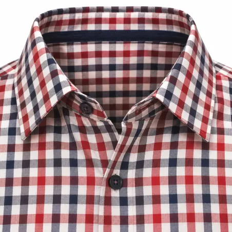 Chemise Gandja à carreaux vichy coton orange bleu M à 3XL