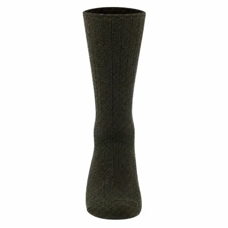 Chaussettes mérino kaki non-comprimantes 80% laine 15% polyamide