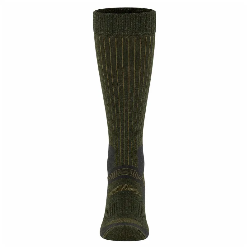 Chaussettes hautes cerf kaki laine mérino 40% - Mixte