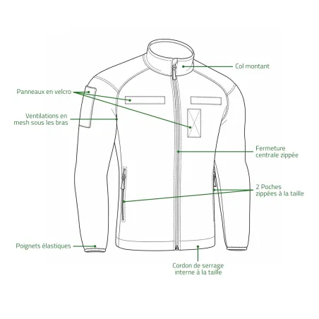 Veste Combat Fleece Polartec M-Tac | Chasse et Outdoor