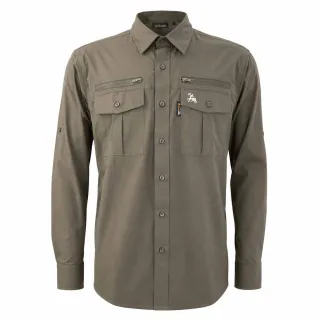 Chemise PROHUNT antitic kaki manches longues stretch 4 poches