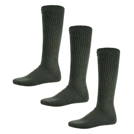 3 paires de chaussettes hautes kaki