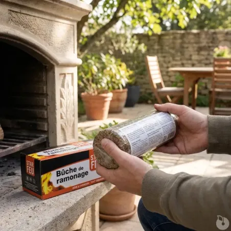 Bûche de ramonage nettoyage et entretien cheminée 