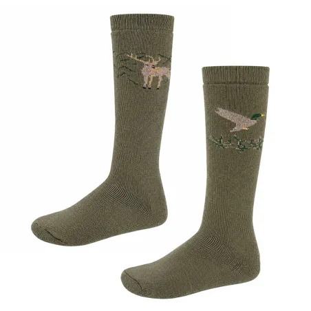 Lot de 2 paires chaussettes canard / cerf