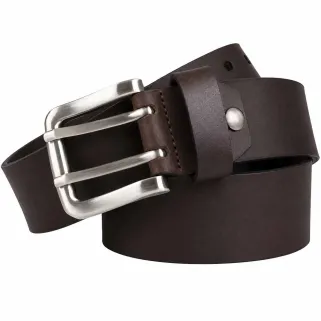Ceinturon cuir double ardillon marron 130 cm