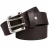Ceinturon cuir double ardillon marron 130 cm