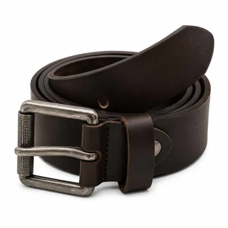Ceinturon cuir Buffle Boucle Rouleau Marron 120 cm