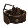 Ceinturon cuir marron avec sanglier décoratif