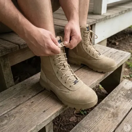 Chaussures travail Dune beige mi-hautes antidérapantes textile