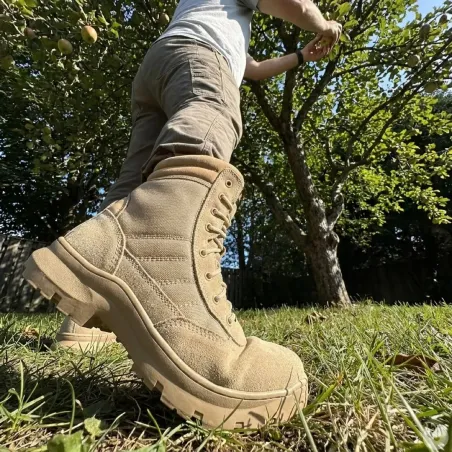 Chaussures travail Dune beige mi-hautes antidérapantes textile