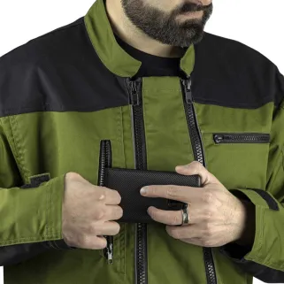 Combinaison de travail double zip Trident vert/noir – Confort et résistance