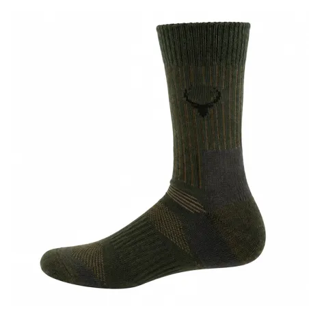 Chaussettes mi-hautes cerf kaki laine mérino 40% polyamide