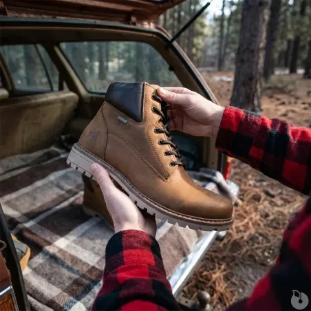 Chaussures Grass cuir imperméable marron