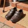 Baskets cuir scratch double velcro Strech semelle PVC