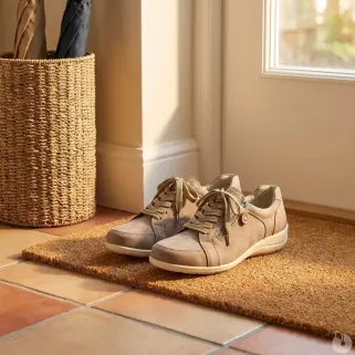 Baskets femme lacet fermeture éclair PU aspect cuir taupe 36 à 41
