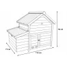 Poulailler bois 3 poules Confort toit plastique 112 x 77 x 92 cm