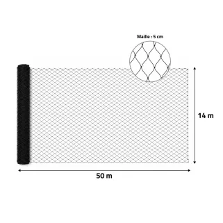 Filet de volière maille 50 mm – 14x50m