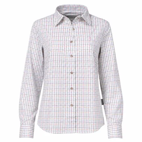 Chemise femme élégante carreaux coton ocre XS à 2XL