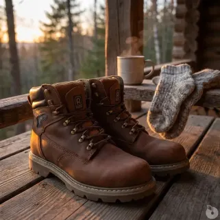 Chaussures de marche montantes Detroit cuir Marron 40 à 47