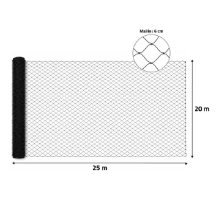 Filet de volière maille 60 mm – 25x20m