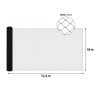 Filet de volière maille 60 mm – 12.5x10m