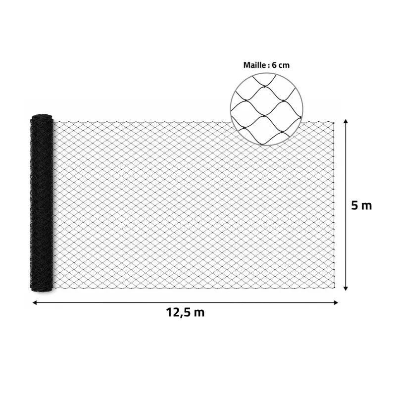 Filet de volière maille 60 mm – 12.5x5m